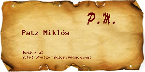 Patz Miklós névjegykártya