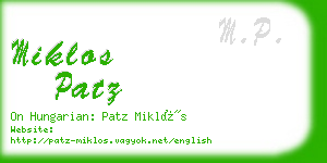 miklos patz business card
